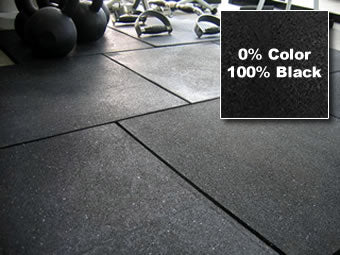 Compression King Rubber Gym Floor Tiles - 0% Color Tiles