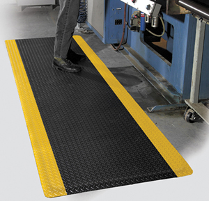 AirLift Diamond Plus Commercial Industrial Workplace AntiFatigue Traction Mat With OSHA Safety Stripe - Product Use