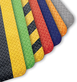 AirLift Diamond Plus Commercial Industrial Workplace AntiFatigue Traction Mat with OSHA Safety Striping - Closeup