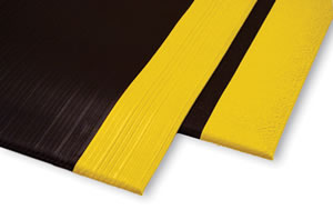 AirLift Commercial Industrial AntiFatigue Mat with OSHA Caution Yellow Striping - Product Closeup