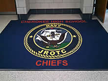 Custom Made Logo Mat Purchased On GSA Contract - Cheokee High School ROTC Marlton New Jersey