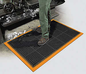 Safety Zone - Modular Drainable Grease Proof Traction Mat for Industrial Commercial Work Environments - Product Usage