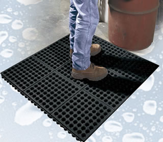 Work Safe - Interlocking All Rubber Drainage Mat for Traction
