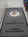 Custom Made Graphics Inset Logo Mat US Department of Justice FCC Forrest City of St Francis County Arkansas