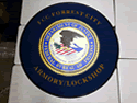 Custom Made Graphics Inset Logo Mat US Department of Justice FCI Forrest City of Forrest City Arkansas