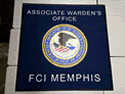 Custom Made Graphics Inset Logo Mat US Department of Justice FCI Memphis of Memphis Tennessee