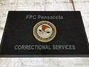 Custom Made Graphics Inset Logo Mat US Department of Justice FPC Pensacola of Pensacola Florida 01