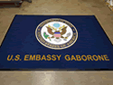 Custom Made Graphics Inset Logo Mat US Department of State US Embassy Gabarone Botswana 01