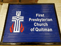 Custom Made Super Vinyl Logo Mat First Presbretarian Church of Quitman Georgia