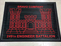Custom Made Super Vinyl Logo Mat US Army 249th Engineer Battalion of Fort Belvoir Virginia