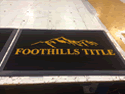 Custom Made ToughTop Logo Mat Foothills Title Service of Knoxville Tennessee