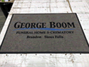 Custom Made ToughTop Logo Mat George Boom Funeral Home of Sioux Falls South Dakota