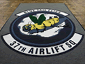 Custom Made ToughTop Logo Mat US Air Force 37th Airlift Squadron of Ramstein AFB Germany