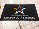 Custom Made ToughTop Logo Mat US Army Child Youth Services of Pine Bluff Arsenal Arkansas