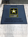 Custom Made ToughTop Logo Mat US Army Mission Control Center of Excellence of Fort Leavenworth Kansas