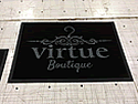 Custom Made ToughTop Logo Mat Virtue Boutique of Ashville North Carolina