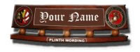 Custom Made Mahogany Wood Logo Desk Name Plate