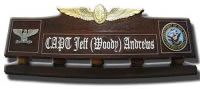 Custom Made Mahogany Wood Logo Desk Name Plate