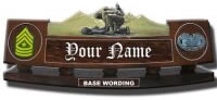 Custom Made Mahogany Wood Logo Desk Name Plate