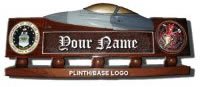 Custom Made Mahogany Wood Logo Desk Name Plate