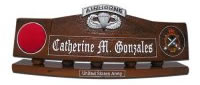 Custom Made Mahogany Wood Logo Desk Name Plate