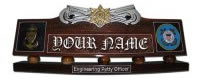 Custom Made Mahogany Wood Logo Desk Name Plate