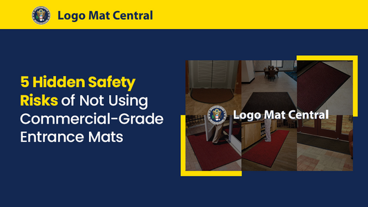 Workplace and storefront entry mats illustrating the hidden dangers of relying on low-quality entrance mats instead of commercial-grade options.