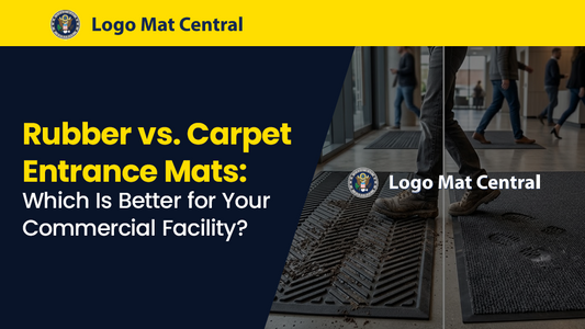 Rubber and carpet entrance mats compared for commercial building entryways