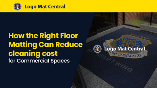Commercial entrance floor matting system trapping dirt and moisture to reduce cleaning costs and protect interior flooring in business facility
