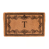 Monogrammed Floral Black Border Coir Doormat