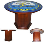 Custom Mahogany Logo Tables