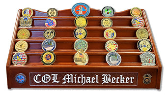 Tabletop Mahogany Challenge Coin Holder